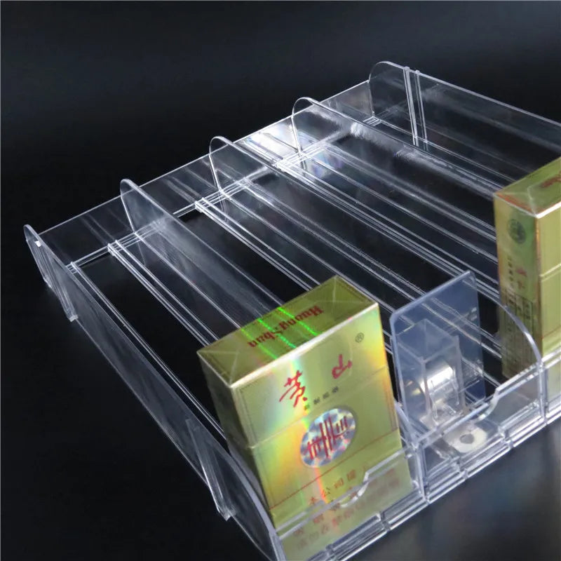 Hookei Manufacturer Customize Supermarket Plastic Divider Shelf Spring Loaded Pusher Shelf Management System for Cigarette