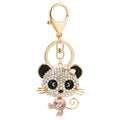 Cute Diamond Panda Charm Car Key Chain Sparkling Crystal Rhinestone Panda Pendant Keychain Bulk