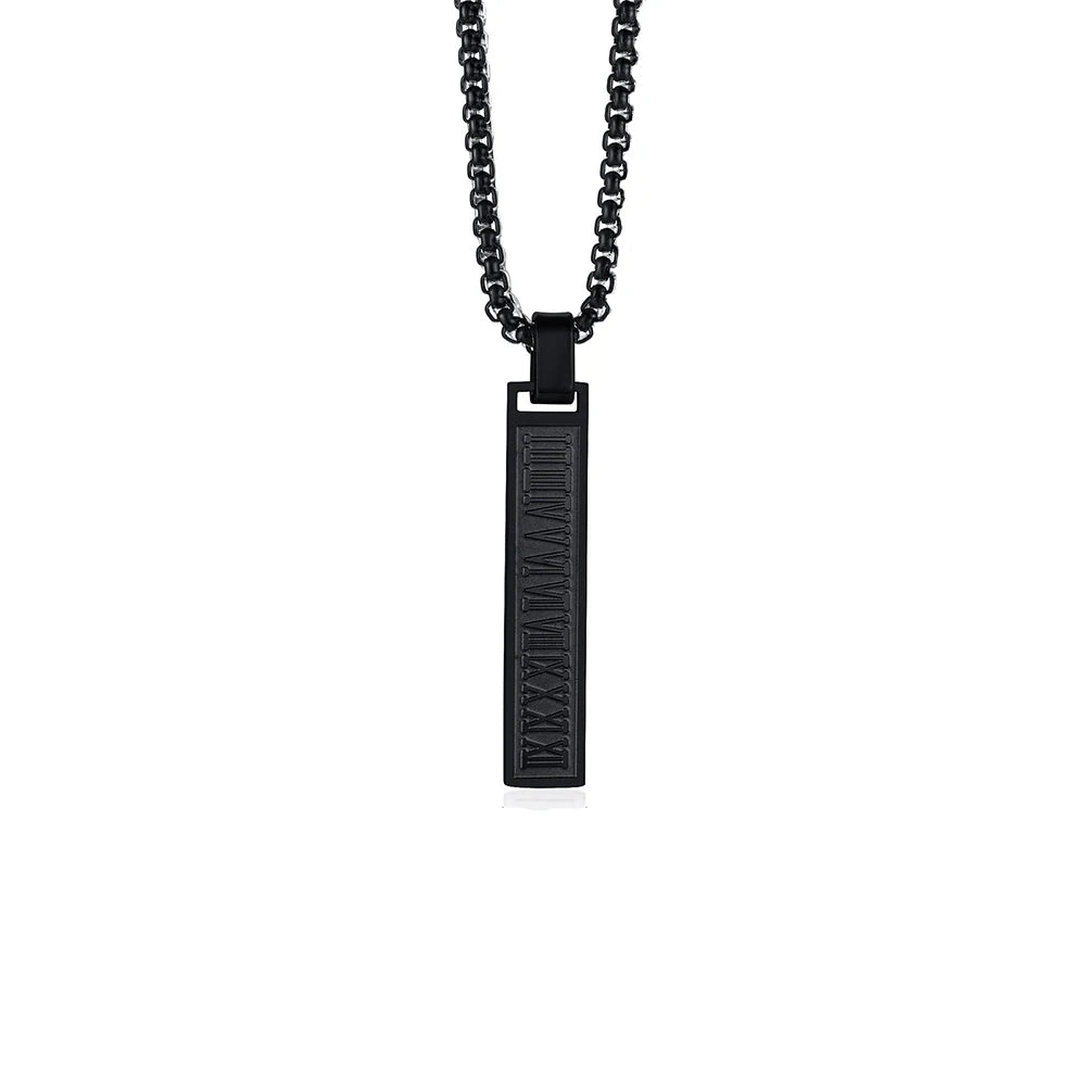 Customized Bar Pendant Necklace Personalized Bar Necklace Engraved Vertical Bar Necklace for Men Boy Dad Birthday Gift