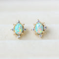 925 Sterling Silver Gold Plated Opal Bridal Jewelry Western Earrings Fashion Earrings Wholesale