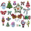 Medium Size Sequin Embroidery Iron on Santa love Christmas Tree Bow Patch for  Young  Kids Tshirt Hoodies Decoration