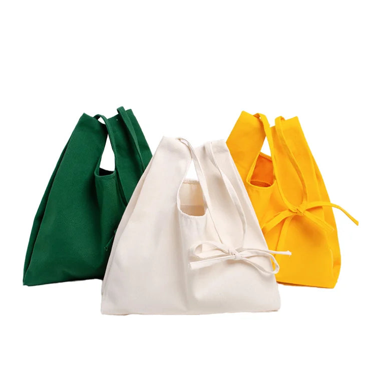 Canvas Tote Bag With Pocket Custom Cotton Minimalist Shopping Tote Bag Heat Transfer