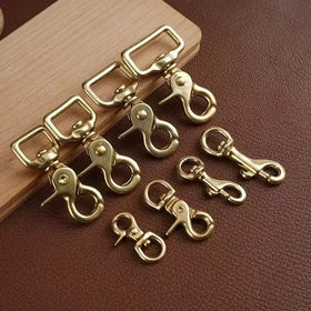 Solid Brass Square Swivel Snap Hook Hanging Trigger Carabiner Bag Parts with High Durability