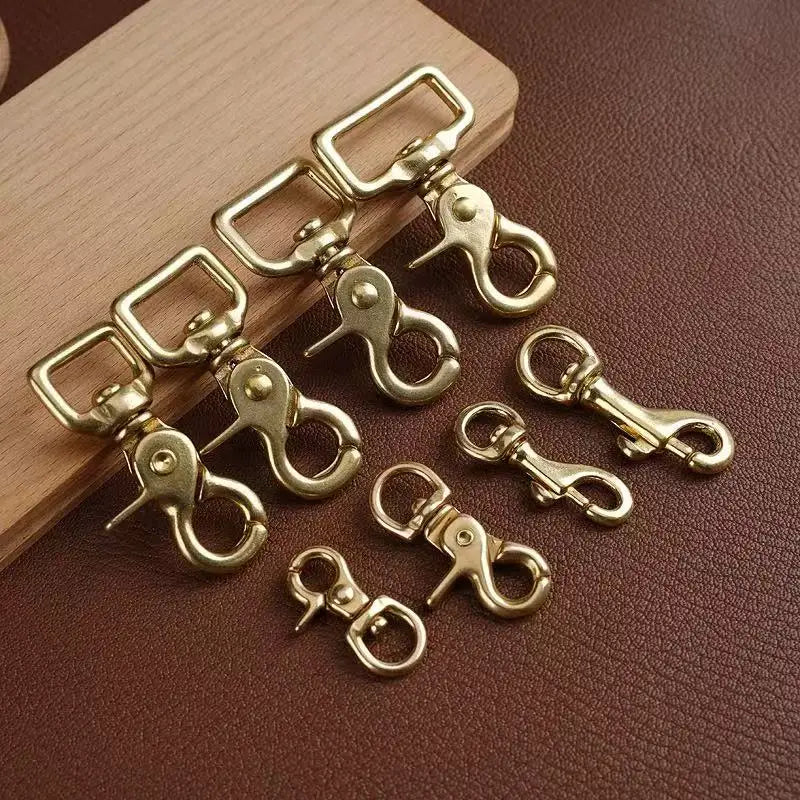 Solid Brass Square Swivel Snap Hook Hanging Trigger Carabiner Bag Parts with High Durability