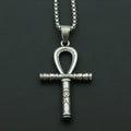 Vintage Horus Eye Egyptian Cross Pendant Necklace for Men and Women