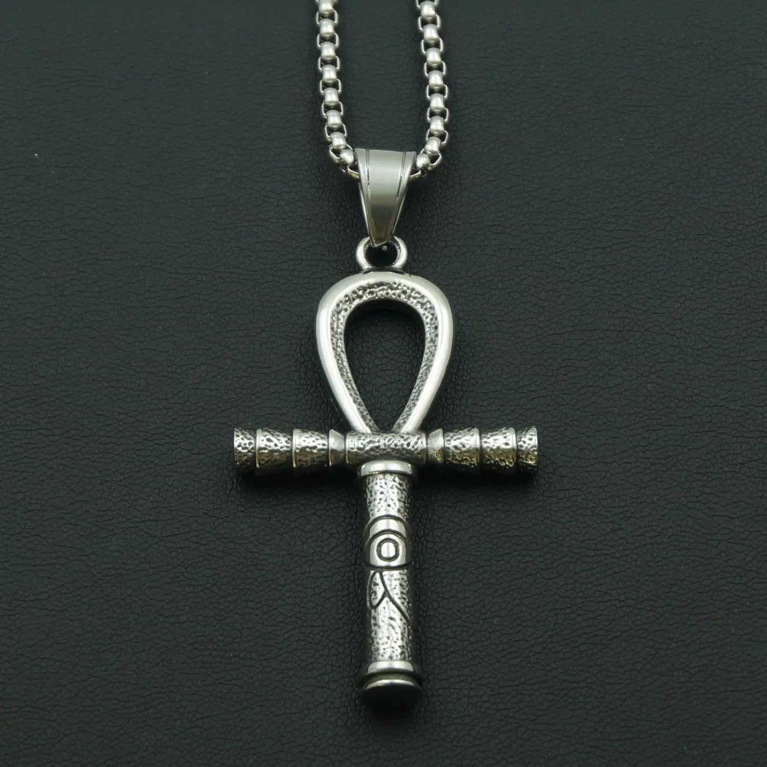Vintage Horus Eye Egyptian Cross Pendant Necklace for Men and Women