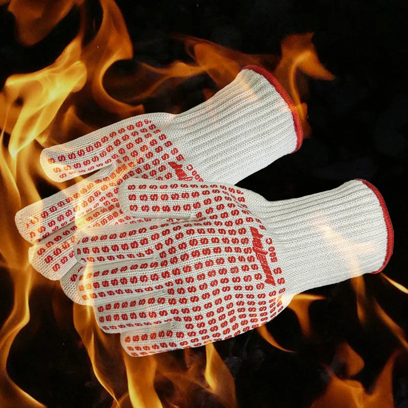 Seeway Versatile Silicone Oven Mitts Heat & Fire-Resistant Grilling Gloves for Outdoor Baking Barbecue Camping & Bonfires