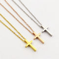 High Polishing Cross Pendant Necklace Stainless Steel Gold Plated Christian Necklace Jewelry Women