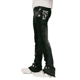 AeeDenim Custom Men Flare Jeans Streetwear Fashion Slim Stacked Jeans