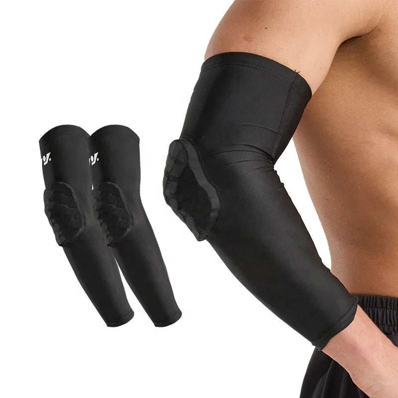 Hot Sell Honeycomb Elbow Support Compression Sleeve Arm Sleeve Padded
