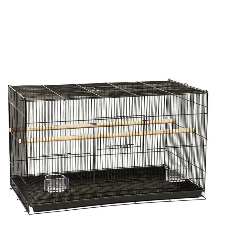 Good Quality Stainless Material Big Size Collapsible Lovebird Breeding Jaula De Pajaro Grande White Black Bird Cage