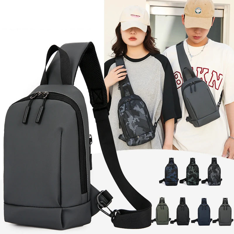 2024 Hot Sale Men Slingbags Waterproof Film Fabric  Crossbody Chest Bag Anti Theft Men's Sports Crossbody Messenger Bag