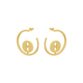 Latest 18K Gold Plated Stainless Steel Jewelry Geometric Hollow Round Line Mini Zircon Ear Studs  for Women Earrings E231505