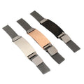 Yiwu Aceon Stainless Steel Comfortable Mesh Band Men's Curved ID Tag Watch Strap Design Blank Engraving Bracelet