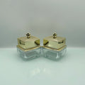 Free Sample Transparent Gold Customizable 30G 50G Square Shape Eye Glass  Face Cream  Jar