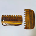 HZ Customizable Meridian Massage Wide Tooth Jade Roller for Head and Body Massagem Tiger Eye Comb with Guasha Set