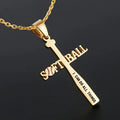 Wholesale Custom Fashion Baseball Christian Cross Stainless Steel Necklace Gold Plated 18K Sports Baseball Pendant for Men