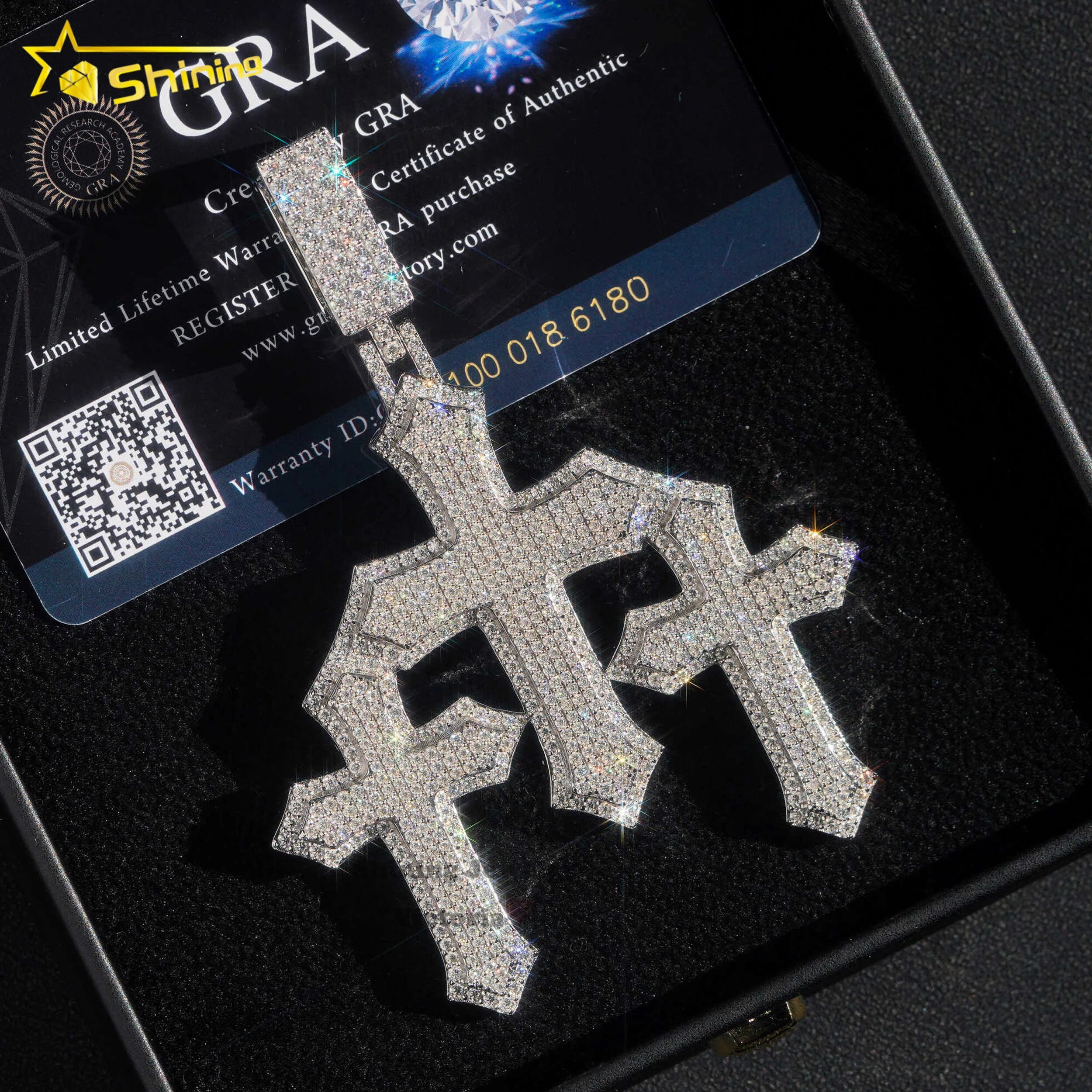Fine Jewelry New Arrivals Silver 925 Iced Out Hip Hop Rapper Jewelry Men Moissanite Diamond Cross Pendant