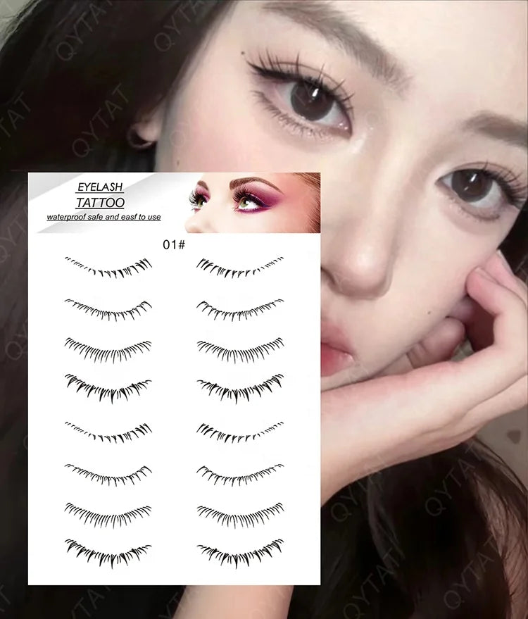 Hot Sale Long Lasting Fashion Eye Bottom Lower Eyelash Extensions Temporary Sticker Tattoo Eyelash