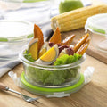 Reihey Ovenproof Bowl Set Food Grade Glass Containers Kitchen Glass Container Glass Storage Containers with Lids