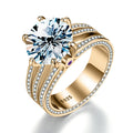 GRA Certified D Color 5ct  Moissanite Diamond Wedding Ring 925 Sterling Silver 18k Gold Plated Women Wedding Luxury Fine Jewelry