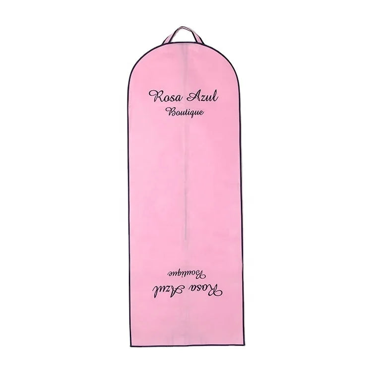 Wholesale pink Long Bridal Wedding Gown Dustproof Garments Bag with logo