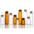 Manufacturer of 1ml to 100ml  Amber Glass Vial with Cork Glass Vial Pendant Laboratory Glass Bottle