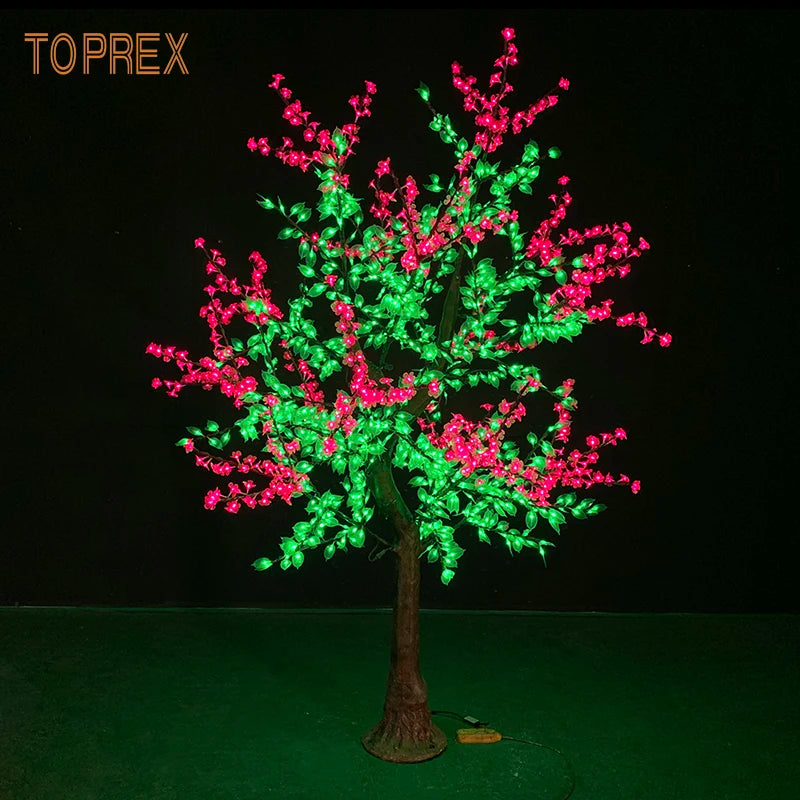 Toprex New Item Outdoor Street Use 2.5m High Simulated Cherry Blossom Lilac Flower Artificial Plant Led Tree for Decor