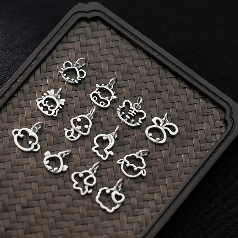 Vintage 925 Sterling Silver Cute Animal Necklace Pendant for Women Girls Jewelry Making