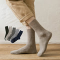 Wholesale Black Grey Wool Crew Socks Mens Ribbed Cashmere Formal Dress Socks