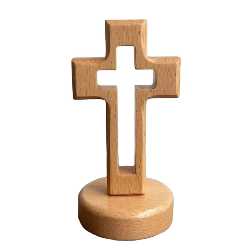 Custom Christian  Pendant Wooden Cross  Jewelry Carved Craft Gift Home Furnishing Articles