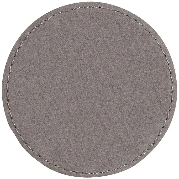 Wholesale Tracker Patches Round Self Adhesive Blanks Faux Leather Hat Patches Laserable Leatherette Patch With Heat Adhesive