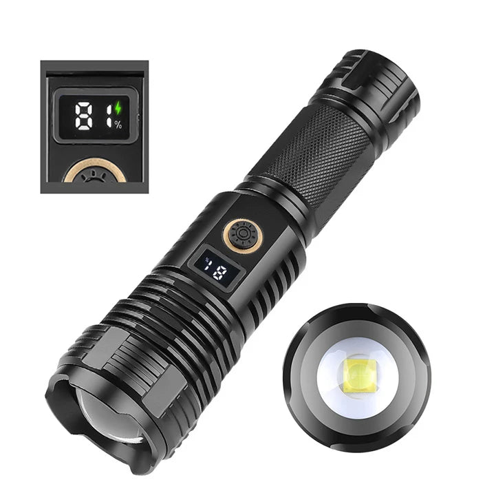 P70 Power Bank Telescopic Zoom Attack Head Waterproof Light Rechargeable Usb Led Tactical Torch Light Flashlight