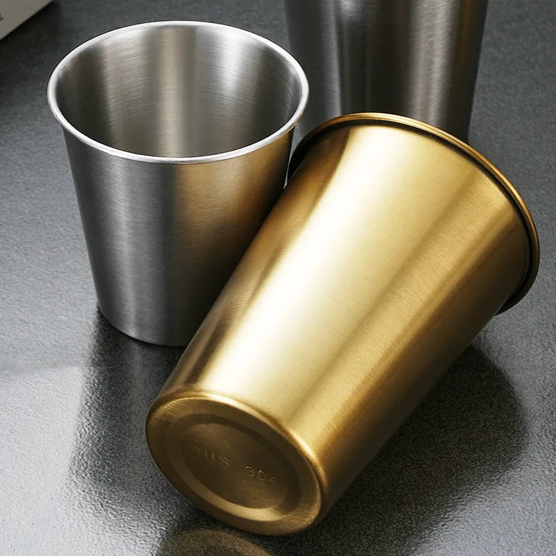 SUS 304 Stainless Steel Cups Reusable Drinking Cup Unbreakable Stainless Steel Tumbler for Home Kitchen Eco Friendly Tableware