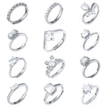 Factory Direct Sale Wholesale 925 Sterling Silver Open Adjustable Moissanite Diamond Promise Wedding Engagement Ring for Women
