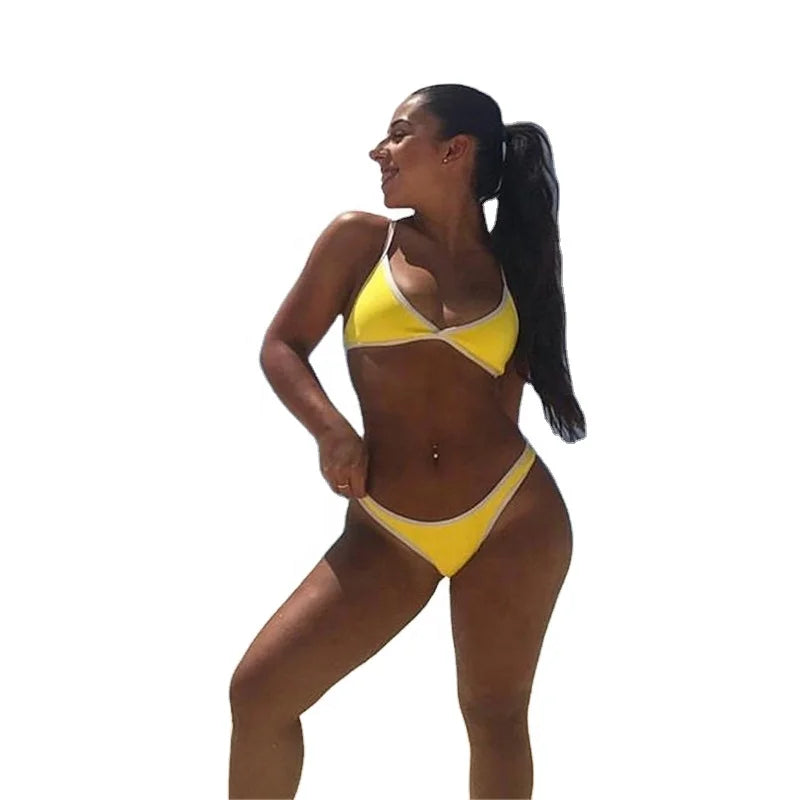 YWSCFS-SP006 Girls Bathing Suits Supplier Bikini Sexy Customized Solid Swimsuit Luxury Ladies Swimwear Bikini Swimwear
