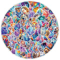 100PCS Creative Cool Fashional Aesthetic Art Hedgehog rainbow Animals Decals Crystal Sticker