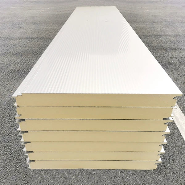 Waterproof PU 50mm Sandwich Panel Insulated Metal Panels Flutted Wall Panel for Polyurethane Partition Steel Structures Building