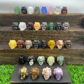 New Arrivals 30mm Carving Semi-Precious Stone Crafts Natur Colorful Mixed Quartz Crystal 9 Tailed Fox Figurine for Gift
