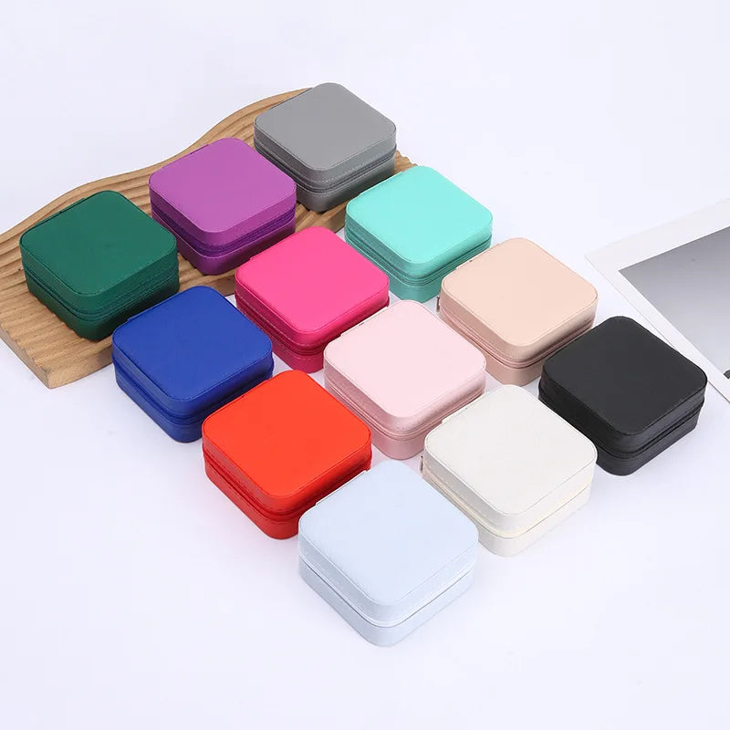 Hot Selling Square Necklace Ring Jewelry Box Customizable Logo Earring Gift Packing Leather Jewelry Organizer Box Packaging
