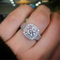 Silver Color Zircon Ring for Women Square Anillos Jewelry Ring  Silver Bizuteria Wedding Diamant Gemstone White