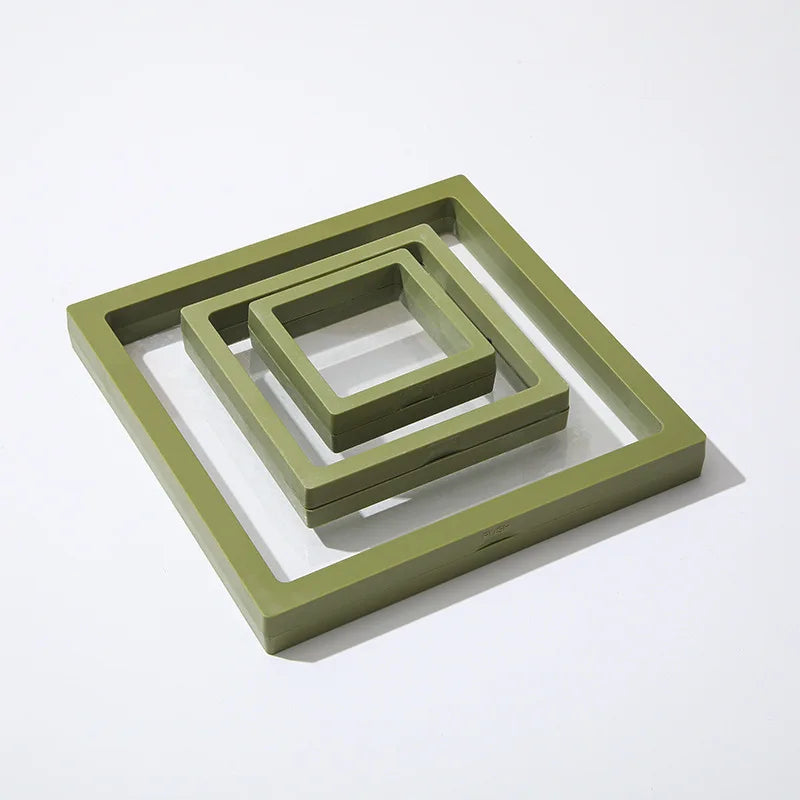 Green Color Many Stock Colors Size Clear 3d Floating Frame Holder Box for Jewelry Portable Jewelry Box