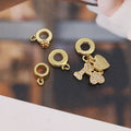 JS1752 18K Gold Plated Bail Beads Charm Holder Spacer with Loop Big Hole Snake Chain Slider Bails for Jewelry DIY