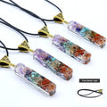 Chakra Orgone Energy Crystal Healing Orgonite Pendant Necklace Gem Jewelry Resin Gravel Natural Stone Crystal Pendant Necklace