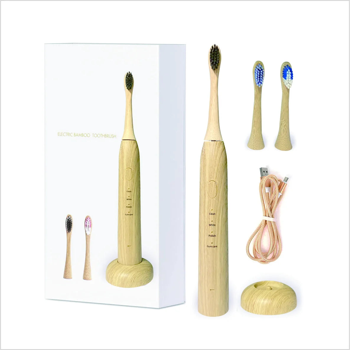 Wholesale Eco-Friendly Adult Sonic Toothbrush Biodegradable Nylon Bamboo Toothbrush Head Biodegradable Bamboo Toothbrush