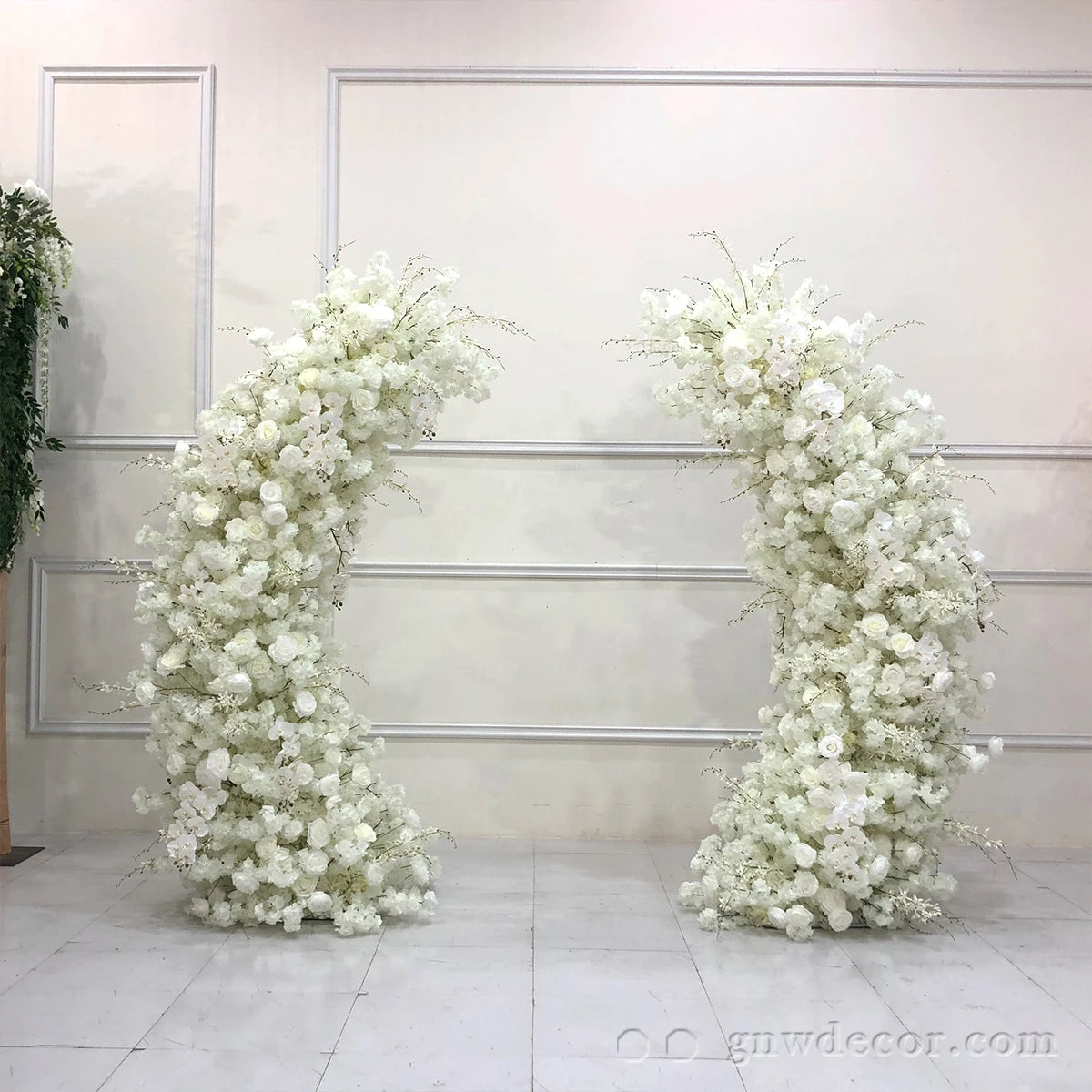 Wedding square Arch White Rose Floral Arrangement Supplies Artificial Rose Hydrangea Flower Stage Events Arch Wedding Background