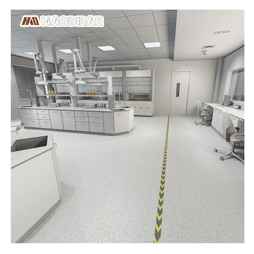 Anti-Acid Antistatic ESD Conductive Vinyl Flooring Roll Scratch Resistant Homogeneous Flooring for Laboratory Operating Room