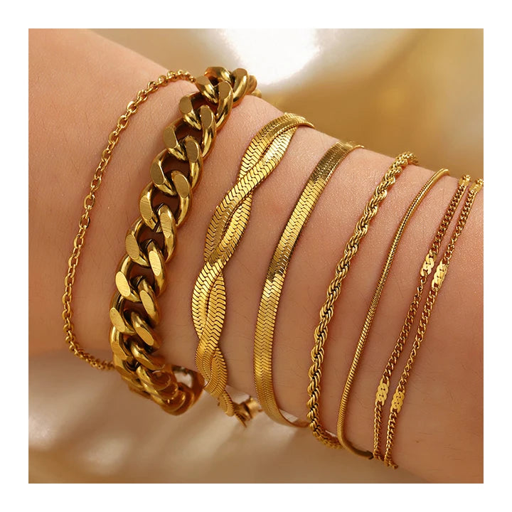 HOVANCI Anti Tarnish Jewelry Stainless Steel Bracelets Wholesale Waterproof Stainless Steel Women Bracelets