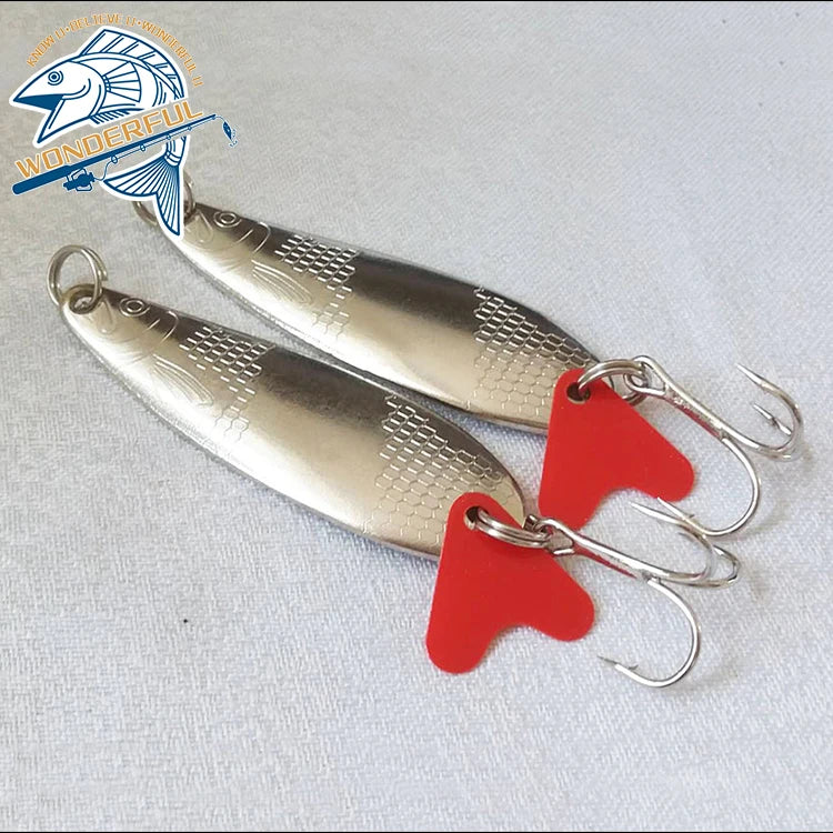 Good Quality 8g 55mm Artificial Hard Metal Fishing Tackle Casting Sinking Spinner Spoon Sequin Lure for Freshwater