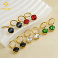 Fashion Cz Jewelry Stainless Steel 18K Gold Plated Colorful Diamond Zircon Women'S Drop Dangle Earrings